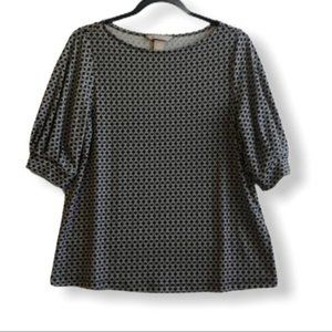 5/$25 | H&M Geometric Print Peasant Top Blouse